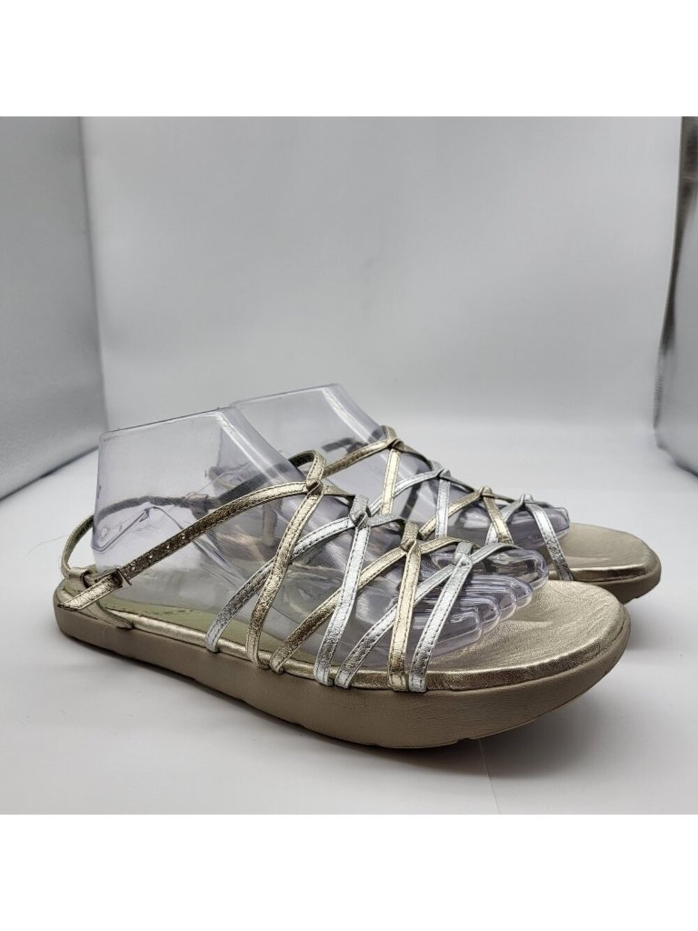Kalso Earth Shoes Sizzle Sandals SZ 9.5 Sexy Goddess Toga Metallic Strappy